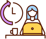 時短勤務で働いているイラスト